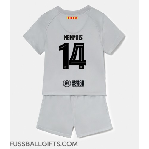 Barcelona Memphis Depay #14 Fußballbekleidung 3rd trikot Kinder 2022-23 Kurzarm (+ kurze hosen)